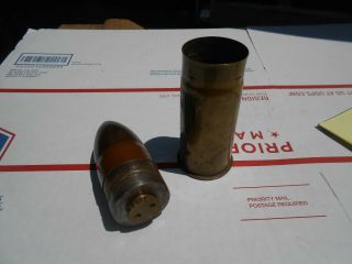 VINTAGE WAR ARTILLERY SHELL TRANSPORTATION LANGRES 2 9 FRANCE 37MM GUN MODEL OF - 8