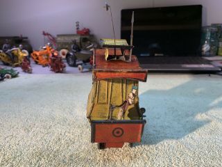 ANTIQUE TOONERVILLE TROLLEY TIN WIND UP TOY FONTAINE FOX 1922 COMIC STRIP LITHO 3