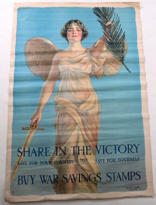 1918 World War I Poster Share In The Victory Homefront Haskell Coffin