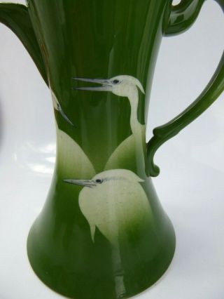 Japanese Antique Kutani Eggshell Porcelain Tea / Coffee Pot & Cups Signed Cranes 3