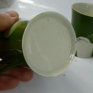 Japanese Antique Kutani Eggshell Porcelain Tea / Coffee Pot & Cups Signed Cranes 8