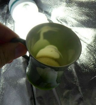 Japanese Antique Kutani Eggshell Porcelain Tea / Coffee Pot & Cups Signed Cranes 9