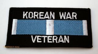 Korean War Veteran Patch Military Service Ribbon Us Army Navy Marine Air Force
