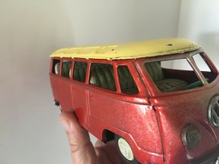 Vintage Bandai VW Bus Volkswagen Tin Friction Toy,  Made in Japan Bandai VW Van/B 12