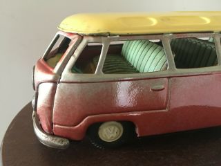 Vintage Bandai VW Bus Volkswagen Tin Friction Toy,  Made in Japan Bandai VW Van/B 5
