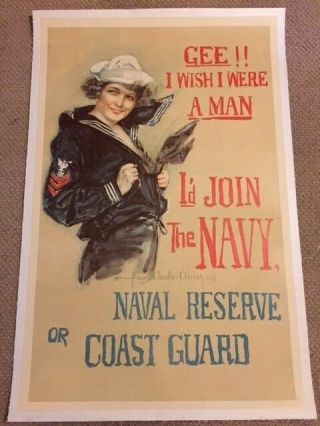 World War 1 Poster,  Howard Chandler Christy,  C1918,  Linen Backed