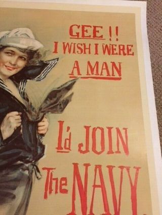 World War 1 Poster,  Howard Chandler Christy,  c1918,  Linen Backed 5