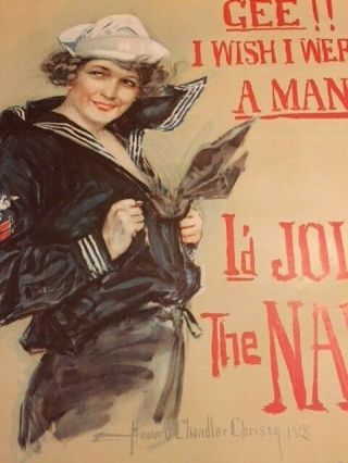 World War 1 Poster,  Howard Chandler Christy,  c1918,  Linen Backed 6