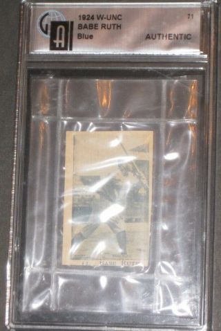 1924 W - Unc Babe Ruth Baseball Card Gai Authentic - Antique - York Yankees