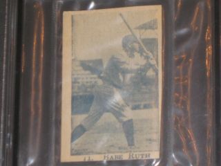 1924 W - UNC BABE RUTH BASEBALL CARD GAI AUTHENTIC - ANTIQUE - YORK YANKEES 3