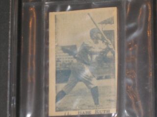 1924 W - UNC BABE RUTH BASEBALL CARD GAI AUTHENTIC - ANTIQUE - YORK YANKEES 5