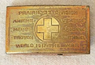 Wwi 1917 - 18 Prairie 33 Div 18k Green Gold Us Military Belt Buckle Verdun Argonne