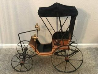 Antique Wood Victorian Style Doll Carriage Wheels Horseless Carriage Display