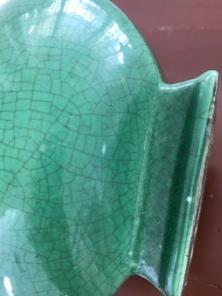 ANTIQUE OlD CHINESE GLAZED GREEN VASES QING 19th - 20th - - 10