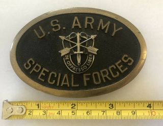 U.  S.  ARMY MILITARY ARMY SPECIAL FORCES SOLID Brass BELT BUCKLE 3