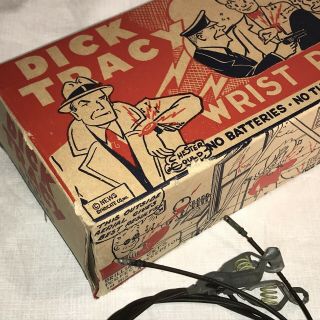 DICK TRACY 2 WAY WRIST RADIO TELEPHONE DA - MYCO BOX 1947 RED RARE ANTIQUE VINTAGE 11