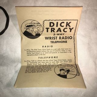 DICK TRACY 2 WAY WRIST RADIO TELEPHONE DA - MYCO BOX 1947 RED RARE ANTIQUE VINTAGE 3
