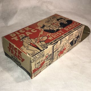 DICK TRACY 2 WAY WRIST RADIO TELEPHONE DA - MYCO BOX 1947 RED RARE ANTIQUE VINTAGE 7