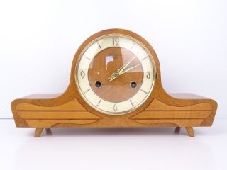 German Vintage Mantel Clock Shelf 8 Day Hermle Retro (kienzle Junghans Era)