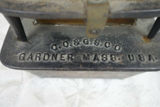 Antique 19th C Cast Iron C.  O.  & G.  S.  CO,  Gardner MASS Iron Heater Lamp Burner 4