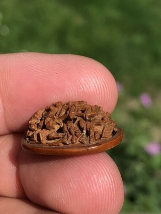 FINE CHINESE QING DYNASTY 19TH CENTURY HEDIAO CARVED NUT BEAD 6