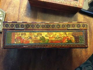 Antique Persian Khatam Hand Made Middle Eastern Inlaid Box Asian 7