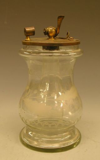 ca 1840 Dobereiner Platinum Lighter w/ Copper - Wheel Cut Vessel,  A Beauty 2