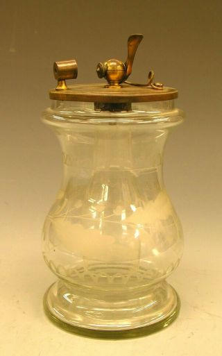 ca 1840 Dobereiner Platinum Lighter w/ Copper - Wheel Cut Vessel,  A Beauty 9