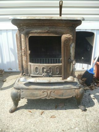Antique Cast Iron Wood Burning Stove,  Parlor Stove,  Furnace Heater,  Cook Stove 11