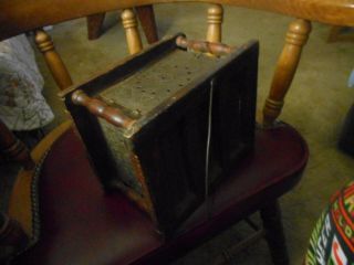 ANTIQUE VINTAGE EARLY BUGGY HANDMADE HEATER,  COALS WERE PLACED INSIDE FOR HEAT 18 10