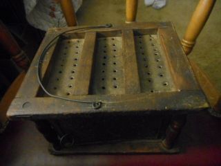 ANTIQUE VINTAGE EARLY BUGGY HANDMADE HEATER,  COALS WERE PLACED INSIDE FOR HEAT 18 2