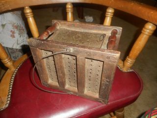ANTIQUE VINTAGE EARLY BUGGY HANDMADE HEATER,  COALS WERE PLACED INSIDE FOR HEAT 18 7