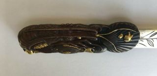 Fine Japanese Meiji Page Turner Gold Bronze Silver Lobster Fish Crab Mixed Metal 5