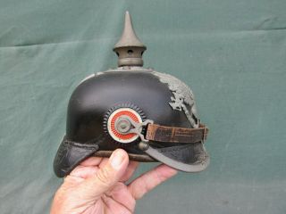 1915 German WW1 Pickelhaube spiked helmet 100 Orig Complete & 3