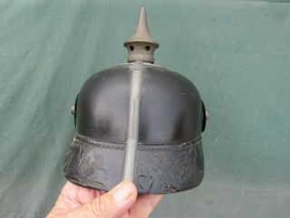 1915 German WW1 Pickelhaube spiked helmet 100 Orig Complete & 9
