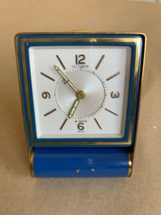 Vintage Jaeger Lecoultre Travel Folding Alarm Clock 8 Days Swiss Memovox Brass