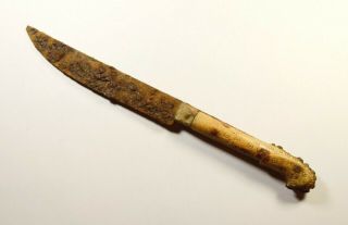 ANCIENT VIKING ERA IRON KNIFE WITH BONE HANDLE - TOP / RARE ARTIFACT 2