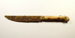 ANCIENT VIKING ERA IRON KNIFE WITH BONE HANDLE - TOP / RARE ARTIFACT 3