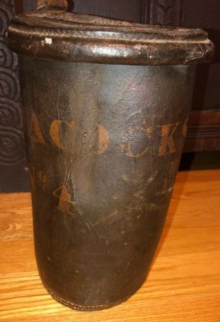 Early Painted Leather Fire Bucket Fire J.  H.  JACOCKS No 4 2