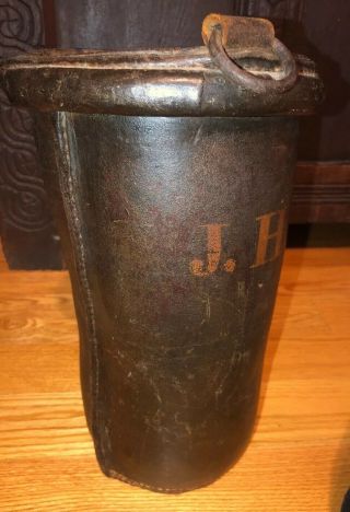 Early Painted Leather Fire Bucket Fire J.  H.  JACOCKS No 4 3