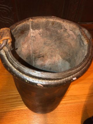 Early Painted Leather Fire Bucket Fire J.  H.  JACOCKS No 4 4