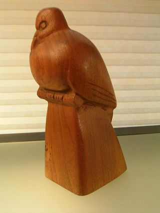 Vintage Bird Sculpture Mid Century Modern Art Deco Style Hand Carved Wood 10
