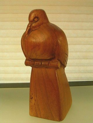 Vintage Bird Sculpture Mid Century Modern Art Deco Style Hand Carved Wood