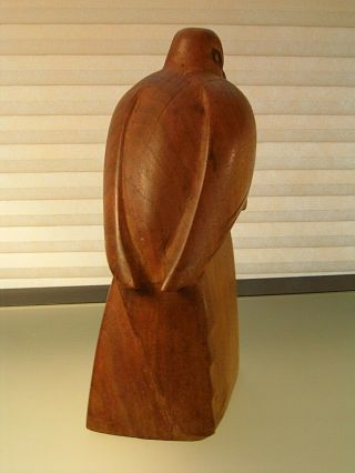 Vintage Bird Sculpture Mid Century Modern Art Deco Style Hand Carved Wood 7