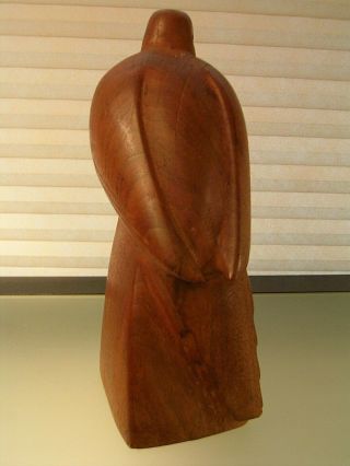 Vintage Bird Sculpture Mid Century Modern Art Deco Style Hand Carved Wood 8