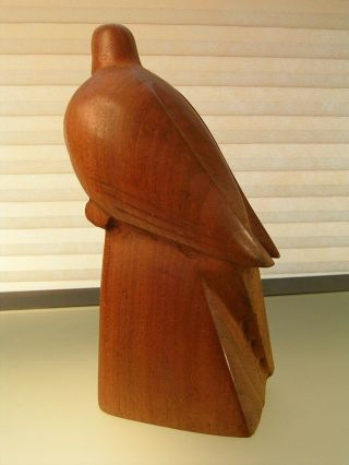 Vintage Bird Sculpture Mid Century Modern Art Deco Style Hand Carved Wood 9