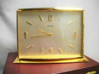 Vintage Art Deco CONCORD Clock 8 Day Desk Storage Box Glass Brass 2