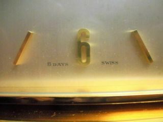 Vintage Art Deco CONCORD Clock 8 Day Desk Storage Box Glass Brass 5