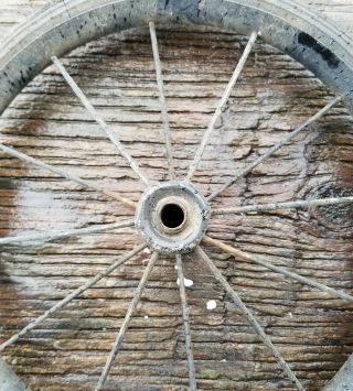 4 Vintage Metal Spoke Buggy Wagon Stroller Carriage Hard Rubber Wheels 9 1/2 