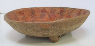 Pre - Columbian Maya Pottery Tripod Bowl,  Repaired 3